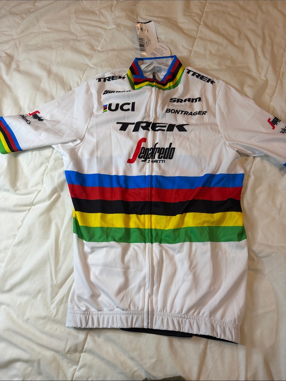 Trek Segafredo White World Champion Stripe Cycling Jersey